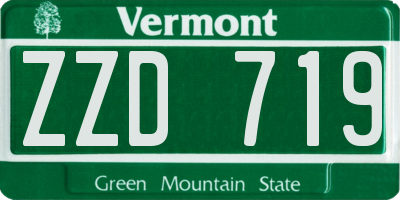 VT license plate ZZD719