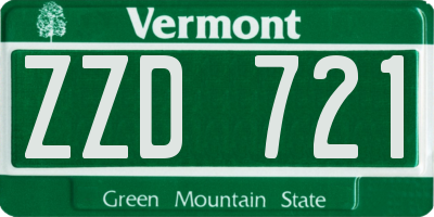 VT license plate ZZD721