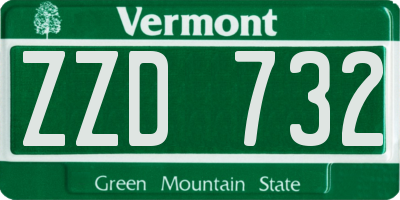 VT license plate ZZD732