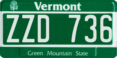 VT license plate ZZD736