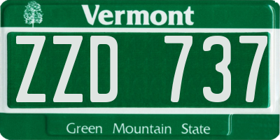VT license plate ZZD737