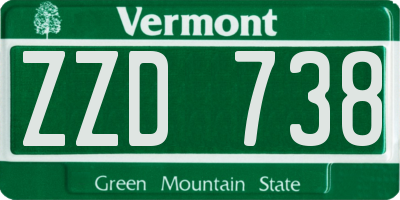 VT license plate ZZD738