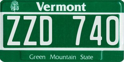VT license plate ZZD740