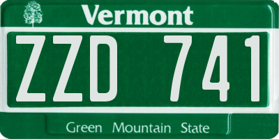 VT license plate ZZD741