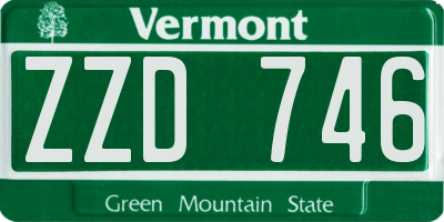 VT license plate ZZD746