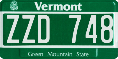 VT license plate ZZD748