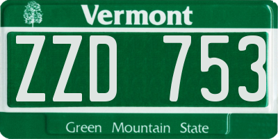 VT license plate ZZD753