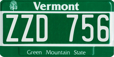 VT license plate ZZD756