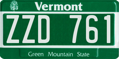 VT license plate ZZD761