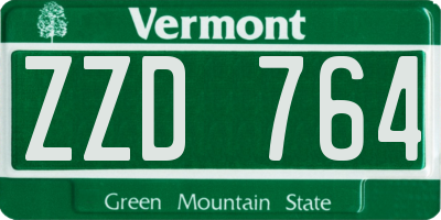 VT license plate ZZD764