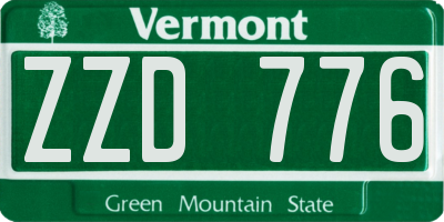 VT license plate ZZD776