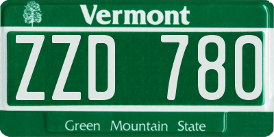VT license plate ZZD780