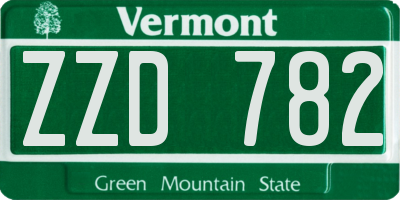 VT license plate ZZD782