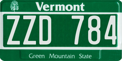 VT license plate ZZD784