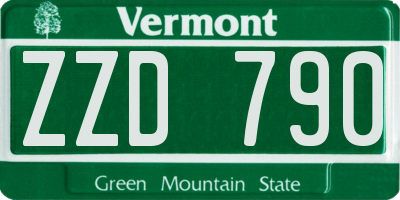 VT license plate ZZD790
