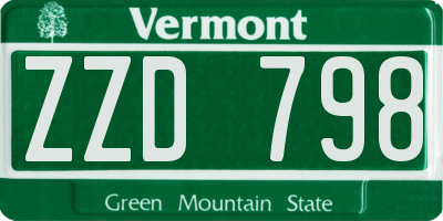VT license plate ZZD798