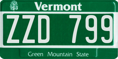 VT license plate ZZD799