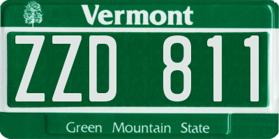 VT license plate ZZD811