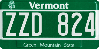 VT license plate ZZD824