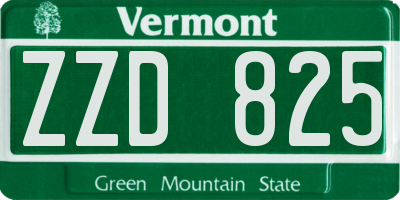 VT license plate ZZD825
