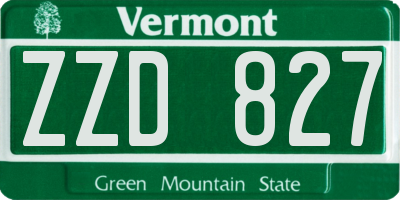 VT license plate ZZD827