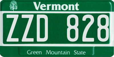 VT license plate ZZD828