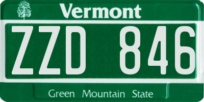 VT license plate ZZD846