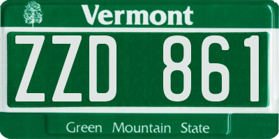 VT license plate ZZD861