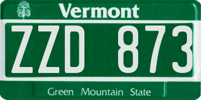 VT license plate ZZD873