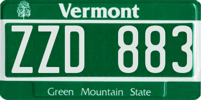 VT license plate ZZD883