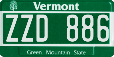 VT license plate ZZD886