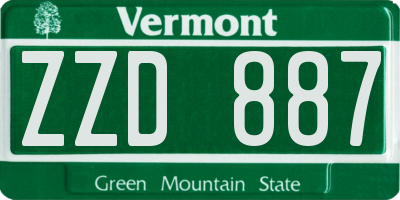 VT license plate ZZD887