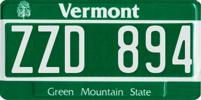 VT license plate ZZD894