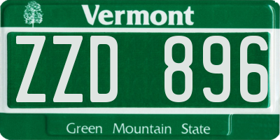 VT license plate ZZD896