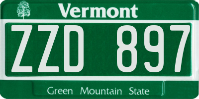 VT license plate ZZD897
