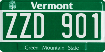 VT license plate ZZD901