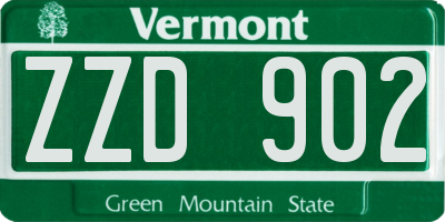 VT license plate ZZD902