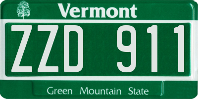 VT license plate ZZD911