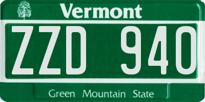 VT license plate ZZD940