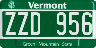 VT license plate ZZD956