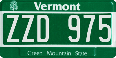 VT license plate ZZD975