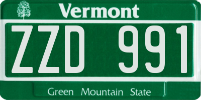 VT license plate ZZD991