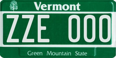 VT license plate ZZE000