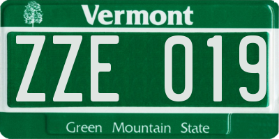 VT license plate ZZE019