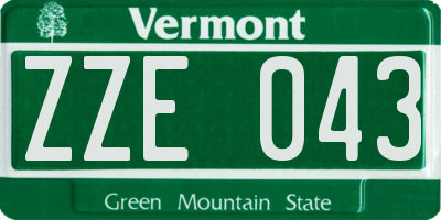 VT license plate ZZE043