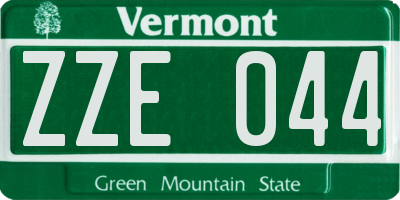 VT license plate ZZE044