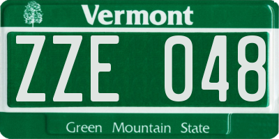 VT license plate ZZE048