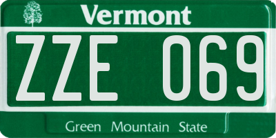 VT license plate ZZE069
