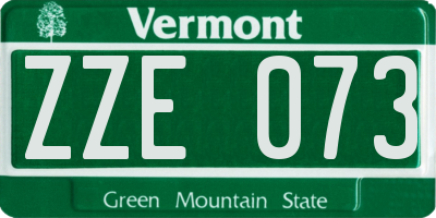 VT license plate ZZE073