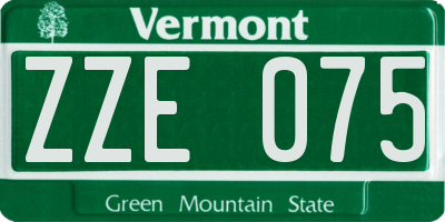 VT license plate ZZE075